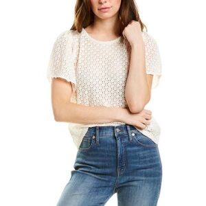 Madewell Texture & Thread Cream
Eyelet Flutter Sleeve Top